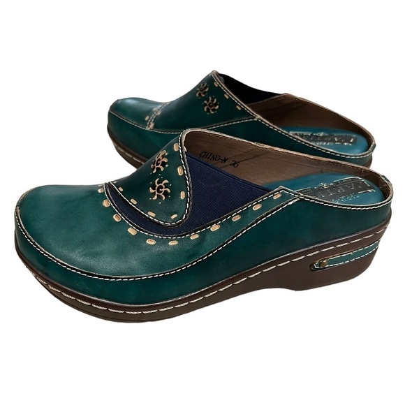 L'Artiste Chino Clog Blue color Boho style Size 36 (5.5/6) - Picture 2 of 8